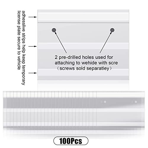 License Plate Plastic Bags with Adhesive, 100 Pieces