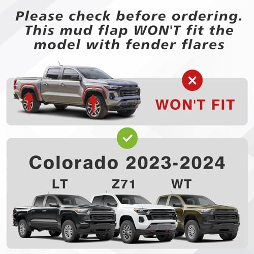 2023 Colorado Mud Flaps Front & Rear Guards