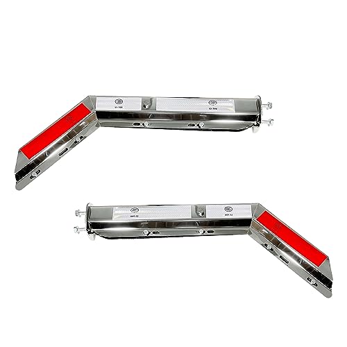 Chrome Angled Spring Loaded Mud Flap Hanger Set