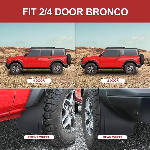 Ford Bronco 2021-2023 Mud Flaps Front Rear 4PCS