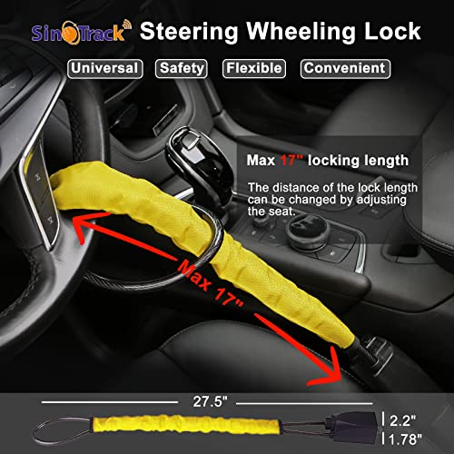 Universal Car Anti-Theft Steering Wheel Lock with 3 Keys