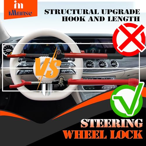 iMonse Steering Wheel Lock, Heavy Duty & Lengthened