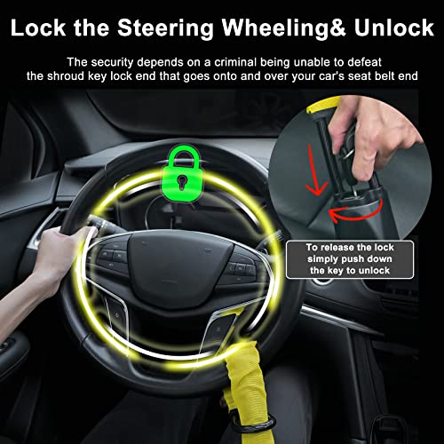 Universal Car Anti-Theft Steering Wheel Lock with 3 Keys