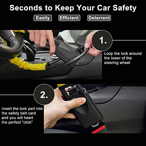 Universal Car Anti-Theft Steering Wheel Lock with 3 Keys
