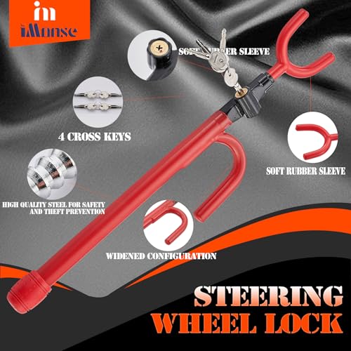 iMonse Steering Wheel Lock, Heavy Duty & Lengthened