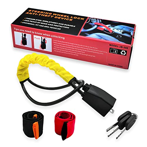 Universal Car Anti-Theft Steering Wheel Lock with 3 Keys