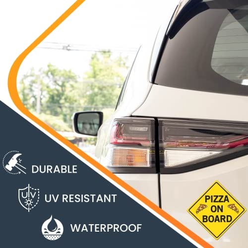 Pizza On Board Magnet Decal, Heavy Duty, 5x5