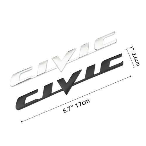Civic Car Badge Rear Emblem Decals - Trunk 3D Modification