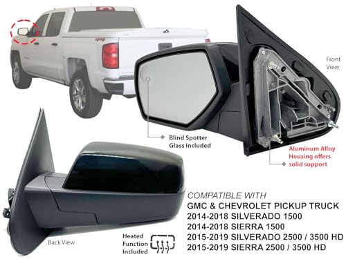 APA Replacement Exterior Mirror for 2014-2019 SILVERADO SIERRA