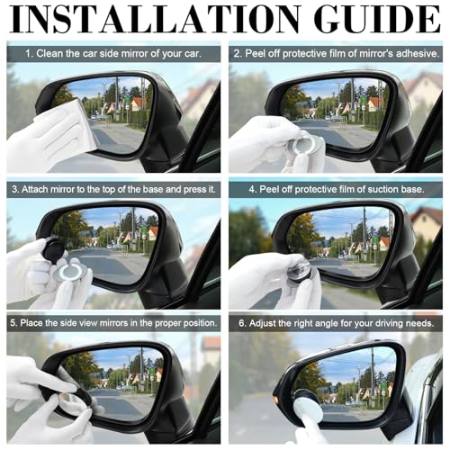 LivTee Oval HD Glass Blind Spot Car Mirror