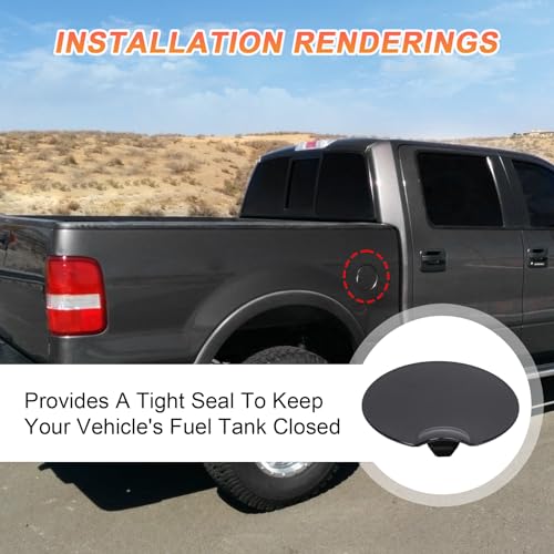 Ford F-150 Gas Tank Door Cap - Black
