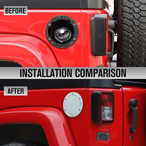 Jeep Wrangler Fuel Filler Cover Gas Cap - White