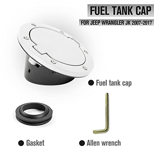 Jeep Wrangler Fuel Filler Cover Gas Cap - White