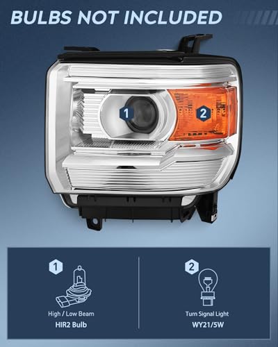 Nilight Headlight Assembly for 2014-2018 GMC Sierra, Base