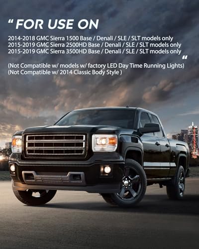 Nilight Headlight Assembly for 2014-2018 GMC Sierra, Base