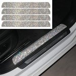 Rhinestone Crystal Car Door Entry Protectors - 4 Pack
