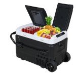 Portable 42 Quart Electric Car Refrigerator with Wheels