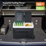 Portable 42 Quart Electric Car Refrigerator with Wheels