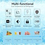 Portable 42 Quart Electric Car Refrigerator with Wheels