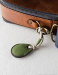 Alpine Green Leather AirTag Key Ring Holder