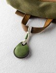 Alpine Green Leather AirTag Key Ring Holder