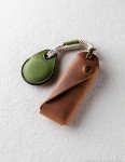 Alpine Green Leather AirTag Key Ring Holder