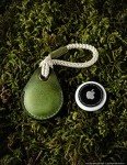 Alpine Green Leather AirTag Key Ring Holder