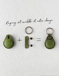 Alpine Green Leather AirTag Key Ring Holder