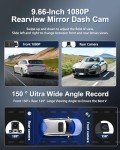 9.66" 1080P Dash Cam Rear View Mirror