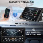 Single Din Wireless CarPlay Stereo - 10.1 Inch Rotatable Wireless Android Auto Touch Screen - Bluetooth Android Car Radio with Mirrorlink GPS Tracking WiFi Dual USB AM FM Backup Camera Input 2G+64G
