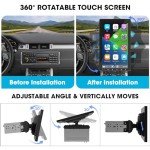 Single Din Wireless CarPlay Stereo - 10.1 Inch Rotatable Wireless Android Auto Touch Screen - Bluetooth Android Car Radio with Mirrorlink GPS Tracking WiFi Dual USB AM FM Backup Camera Input 2G+64G