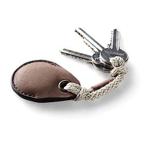 Vintage Leather AirTag Holder Key Ring Accessory