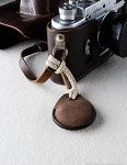 Vintage Leather AirTag Holder Key Ring Accessory