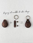 Vintage Leather AirTag Holder Key Ring Accessory