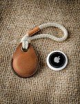 Leather AirTag Holder - Classic Brown Keyring Charm