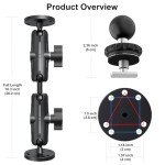 Fish Finder Mount with Long Arm Extension for Vehicles