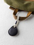 Leather AirTag Holder Keyring - Carbon Black Loop