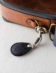 Leather AirTag Holder Keyring - Carbon Black Loop
