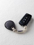 Leather AirTag Holder Keyring - Carbon Black Loop