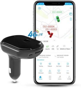 4G GPS Car Charger with Dual USB Ports