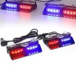 2-in-1 Red Blue Emergency Strobe Lights