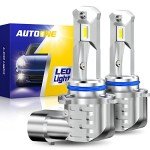 9006 LED Fog Light Bulbs - 6000K White, Pack of 2