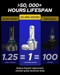 9006 LED Fog Light Bulbs - 6000K White, Pack of 2