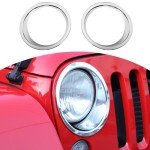 Jeep Wrangler JK Chrome Headlight Cover Trim 2pcs