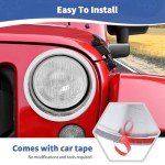 Jeep Wrangler JK Chrome Headlight Cover Trim 2pcs