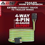 20ft 4-Way Trailer Wire Extension with 4-Pin Plug