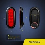 Nilight 6" Oval Red LED Trailer Tail Lights