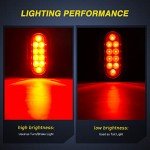 Nilight 6" Oval Red LED Trailer Tail Lights