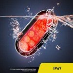 Nilight 6" Oval Red LED Trailer Tail Lights