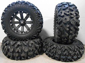 9-Piece MSA Black Kore ATV Wheel & Tire Bundle